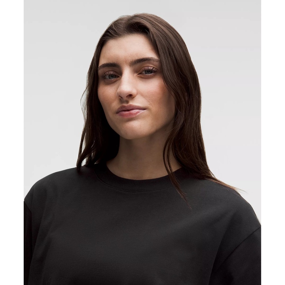 639-Lululemon-Heavyweight Cotton Oversized T-Shirt-Black - Picture 4 of 4